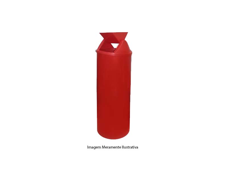 CESTO LIXO PLASTICO REDONDO TAMPA BASCULANTE VERMELHO 23 LT