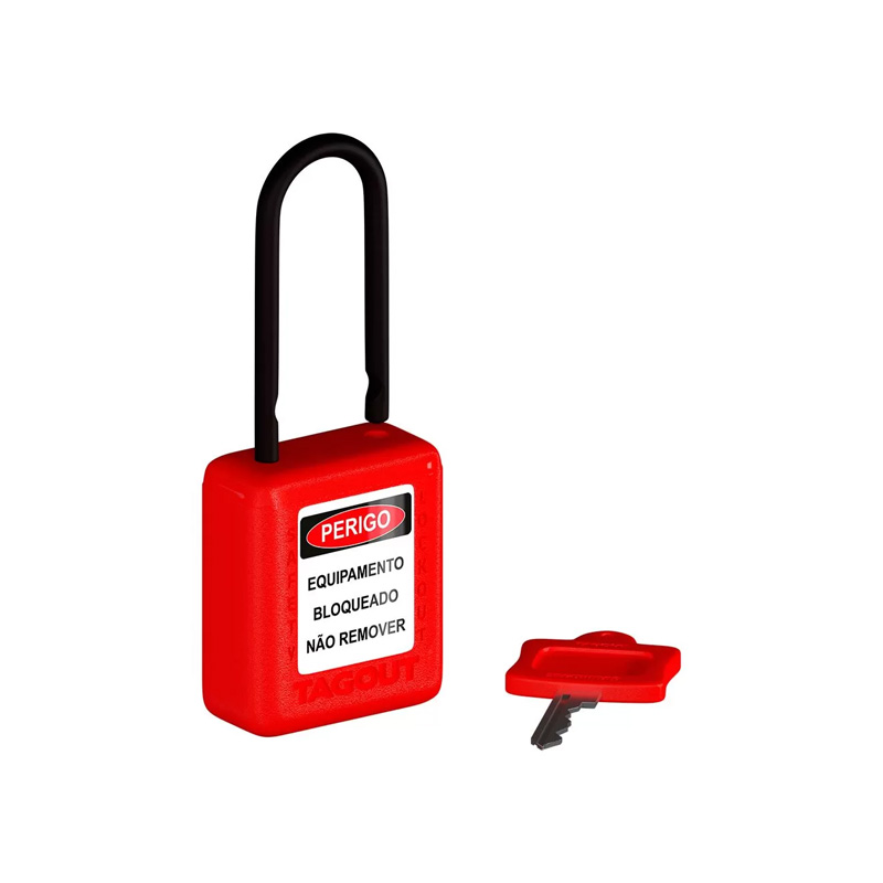CADEADO BLOQUEIO HASTE PLASTICA 38MM VERMELHO