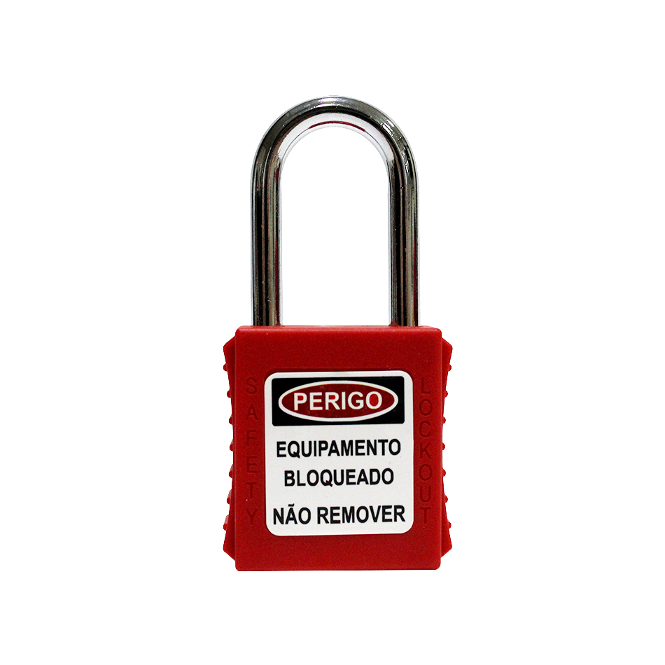 CADEADO BFLEX HASTE ACO 06MM COM REVESTIMENTO PLASTICO VERMELHO 38MM