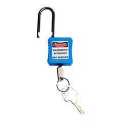 CADEADO BFLEX HASTE ACO 06MM COM REVESTIMENTO PLASTICO AZUL 38MM