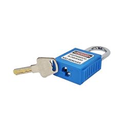 CADEADO BFLEX HASTE ACO 06MM COM REVESTIMENTO PLASTICO AZUL 38MM