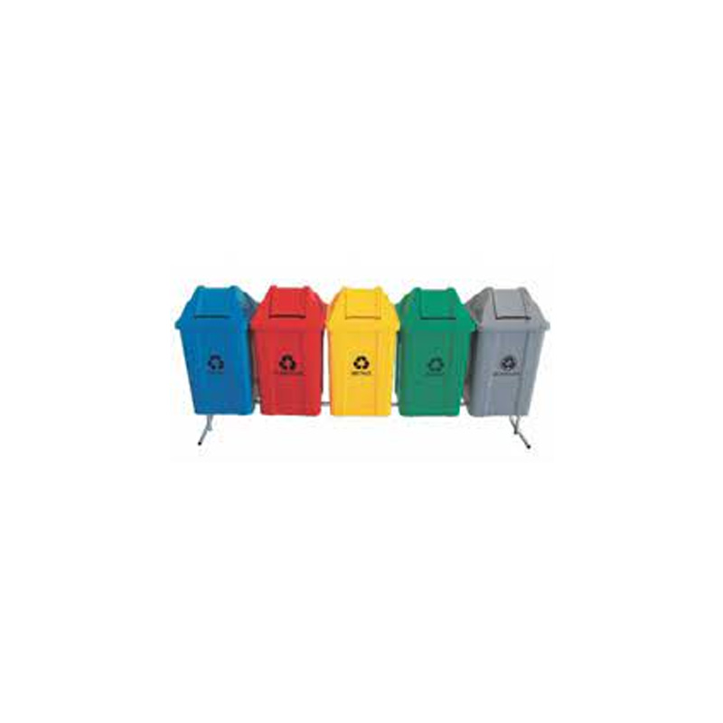 CONJUNTO SELETIVA JSN 05 CESTOS VERMELHO-AZUL-CINZA- VERDE-AMARELO 60 LITROS