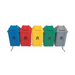 CONJUNTO SELETIVA JSN 06 CESTOS VERMELHO-AZUL-CINZA- AMARELO-VERDE-MARROM 100 LITROS