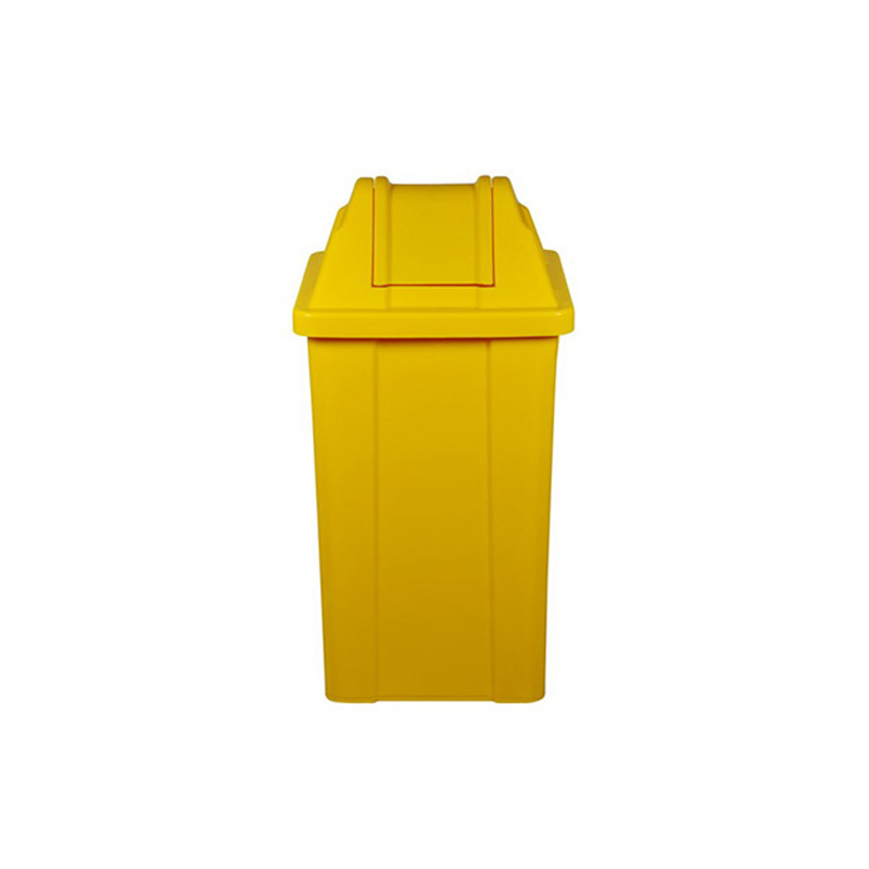 LIXEIRA QUADRADA JSN TAMPA VAI E VEM 60 LT AMARELO