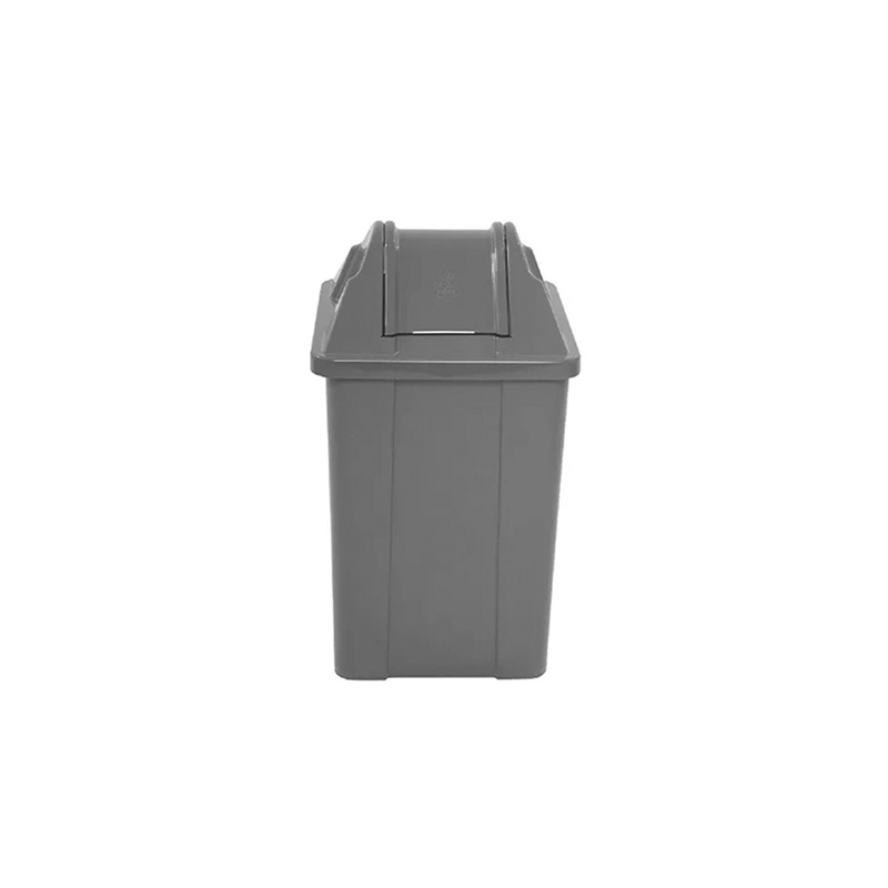 LIXEIRA JSN QUADRADA TAMPA VAI VEM 100 LITROS CINZA