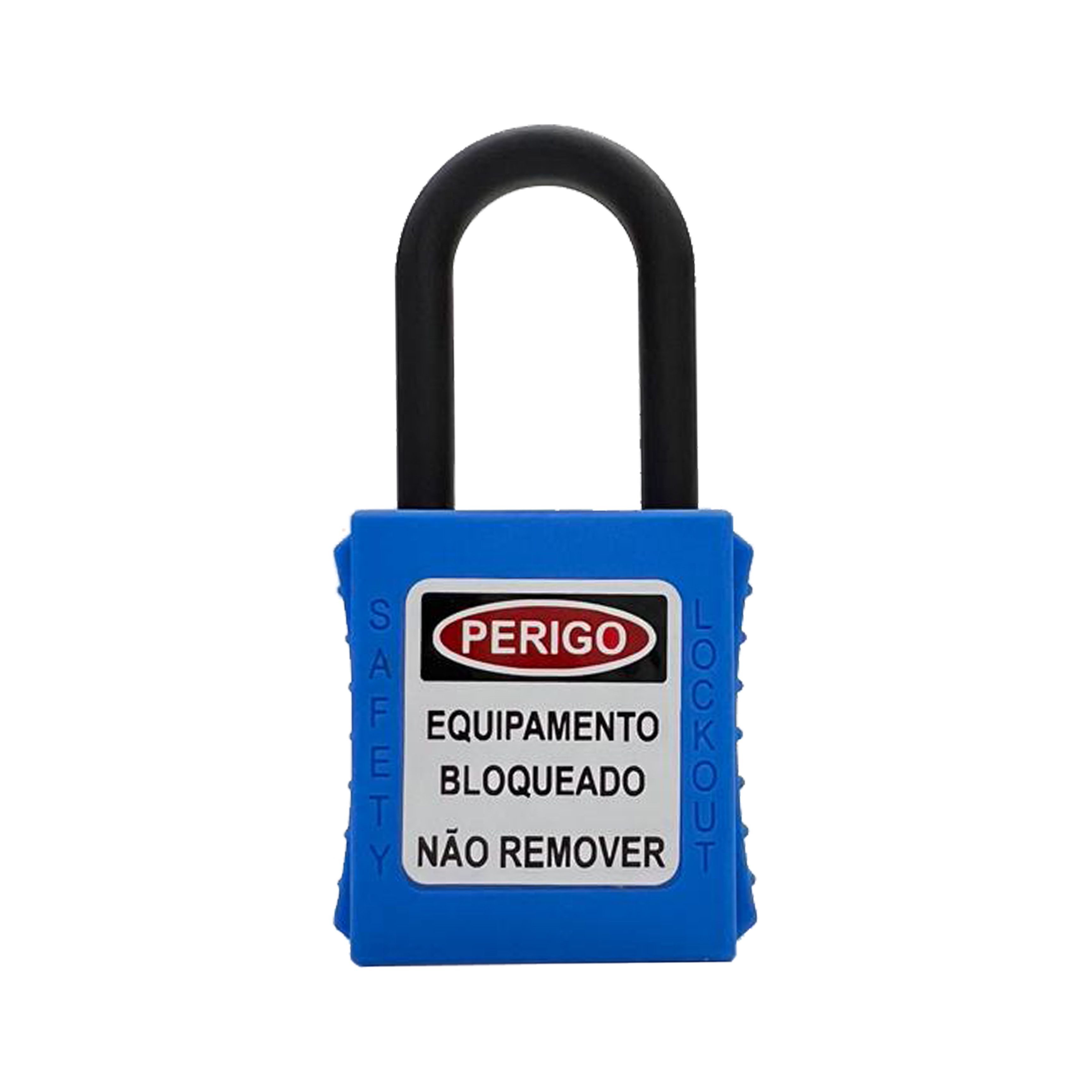 CADEADO BFLEX HASTE PLASTICO 06MM AZUL 38MM