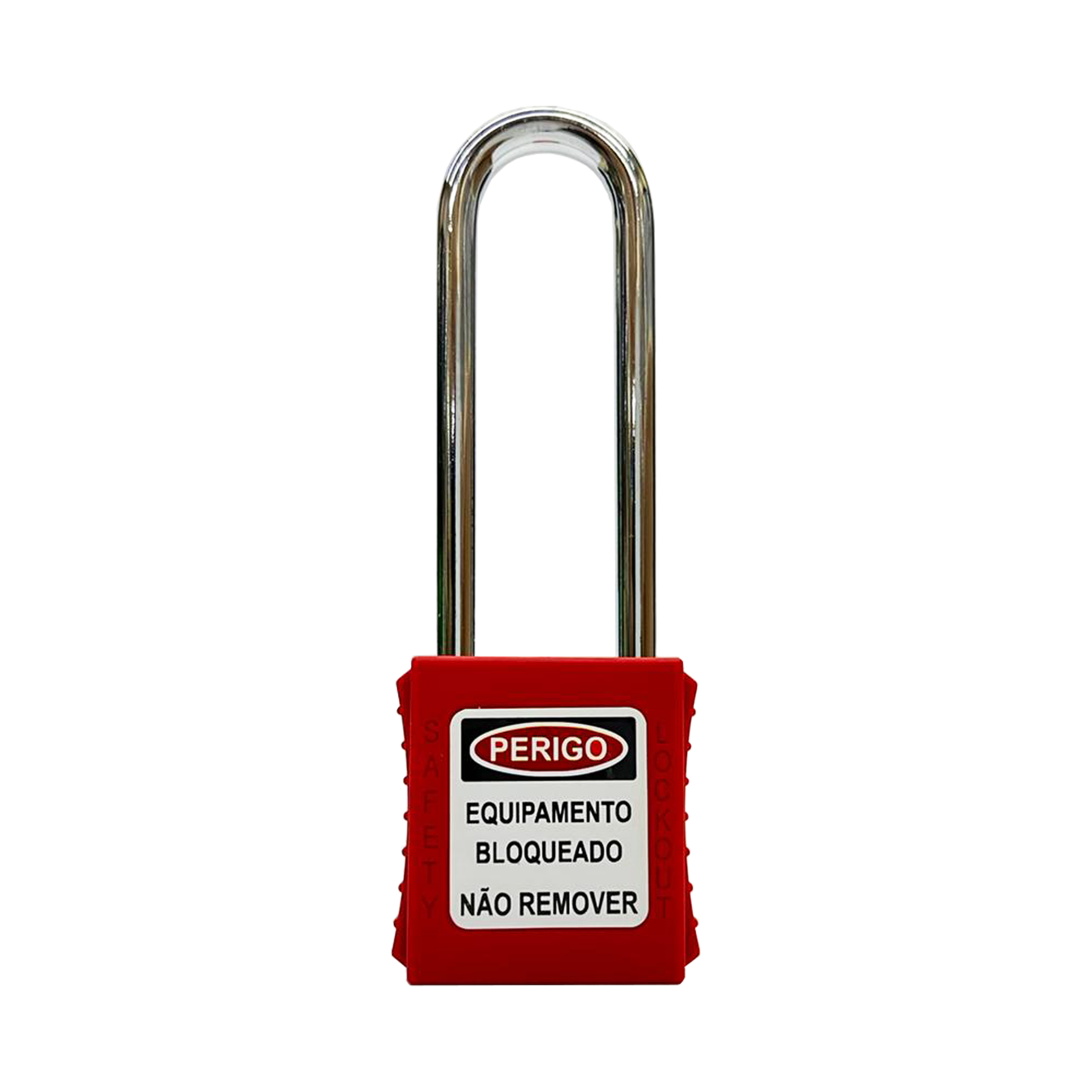 CADEADO BFLEX HASTE ACO 06MM REVESTIMENTO PLASTICO VERMELHO 76MM