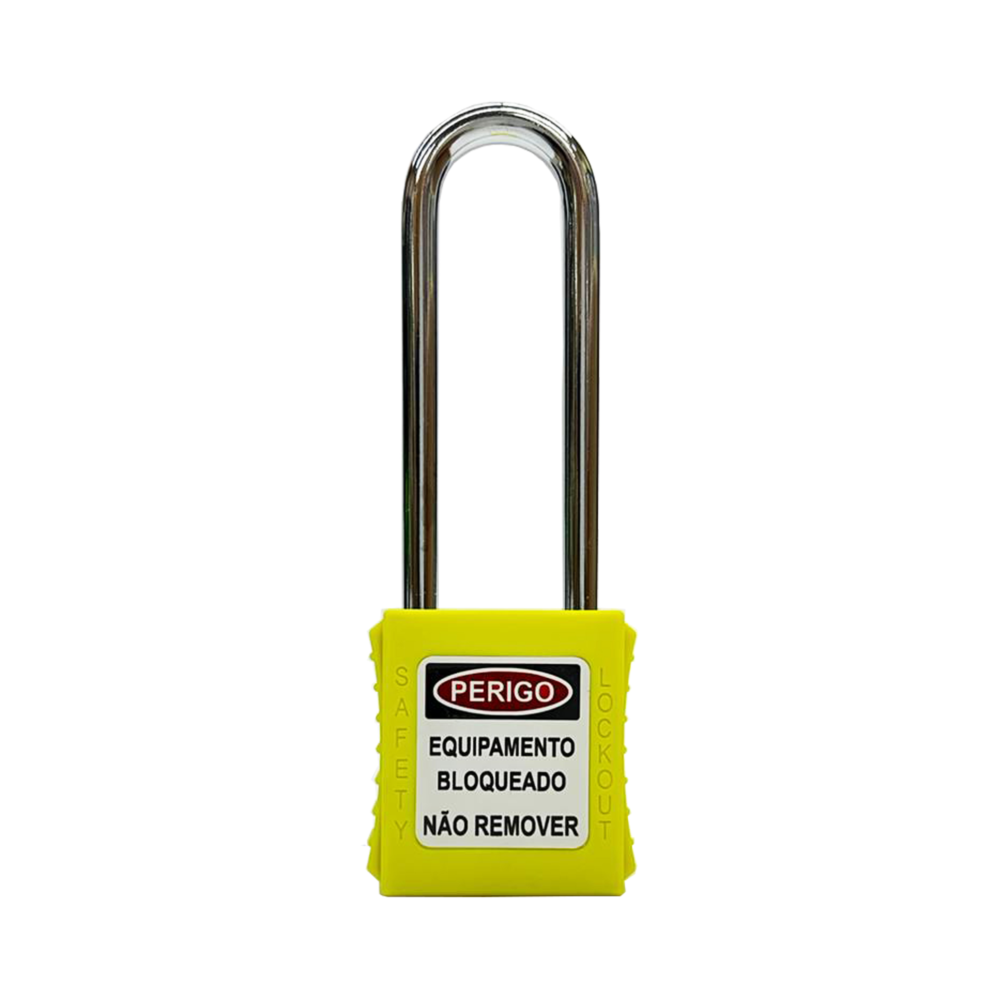 CADEADO BFLEX HASTE ACO 06MM COM REVESTIMENTO PLASTICO AMARELO 76MM