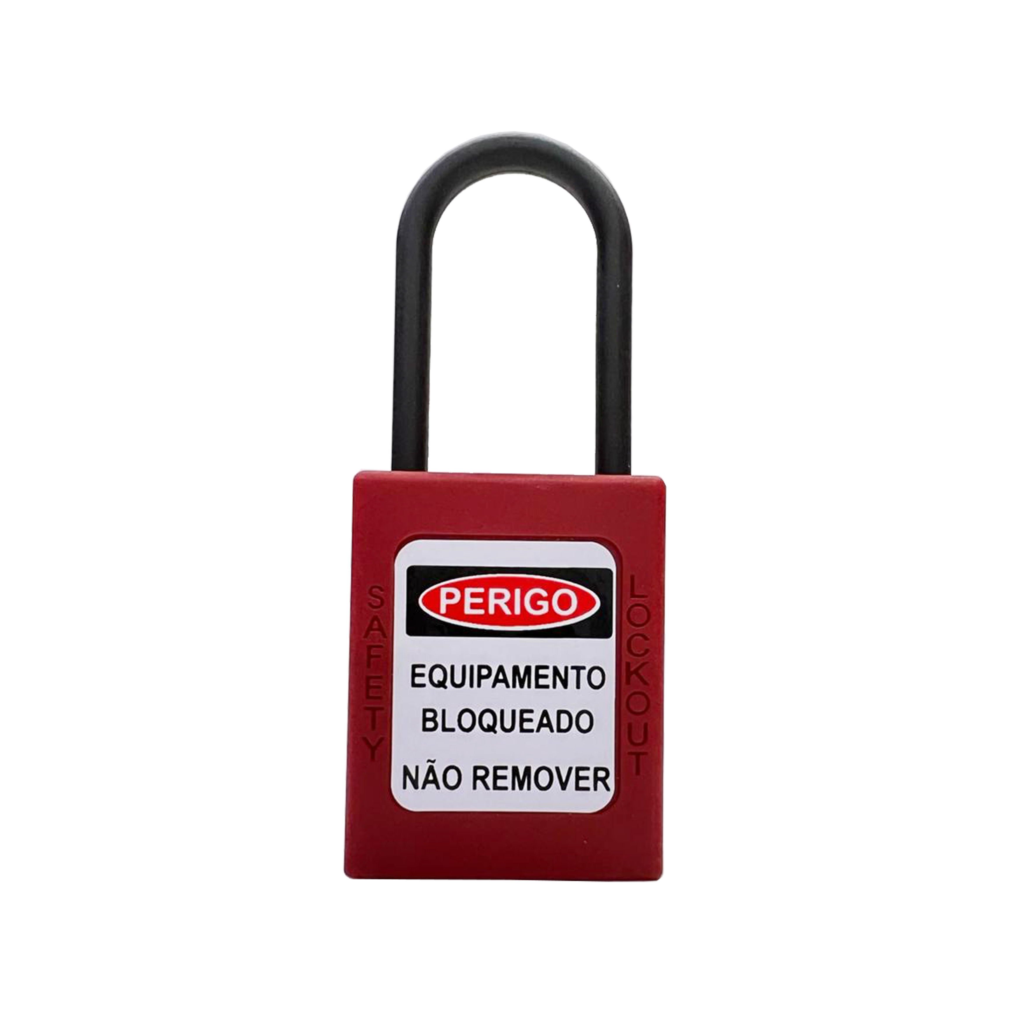 CADEADO BFLEX HASTE PLASTICO 4,5MM VERMELHO 38MM