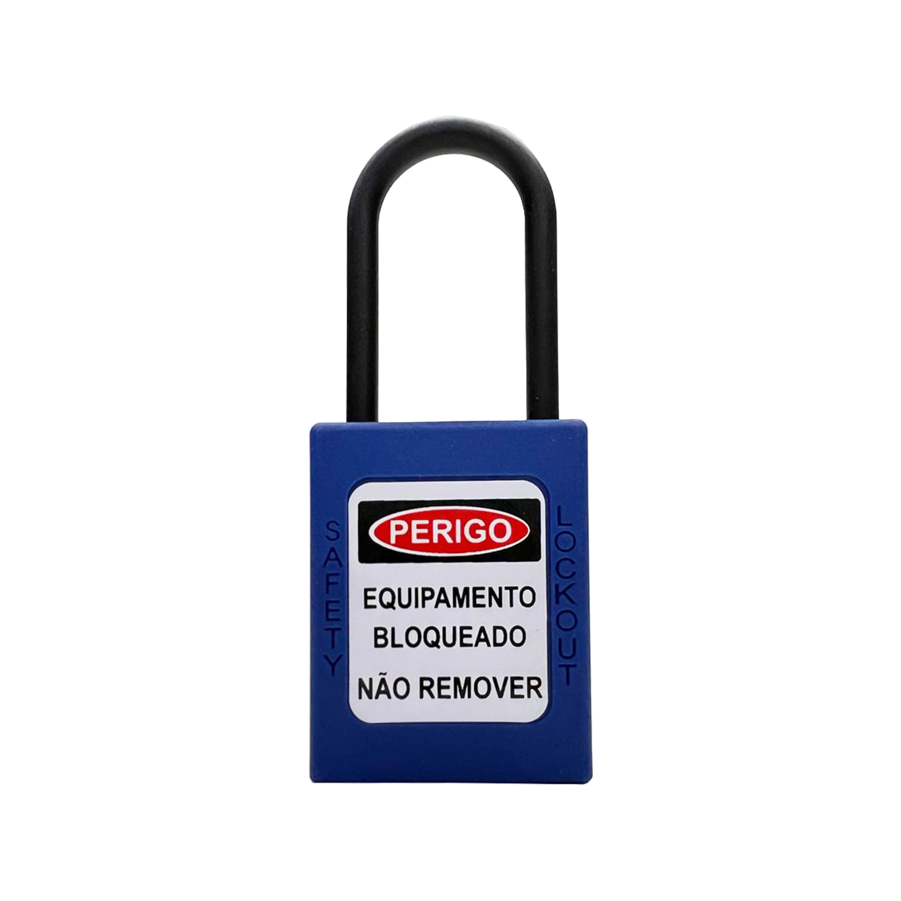 CADEADO BFLEX HASTE PLASTICO 4,5MM AZUL 38MM